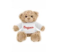 Personalised Memento Company Personalised Name Only Teddy Bear - Red in Brown Personalised Memento Company Brown