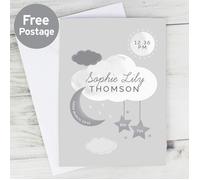 Personalised Memento Company Personalised New Baby Moon & Stars Card