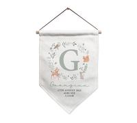 Personalised Memento Company Personalised New Baby Wall Art Banner in White Personalised Memento Company White
