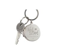 Personalised Memento Company Personalised No.1 Dad Photo Keyring in Metallic Silver Personalised Memento Company Metallic Silver