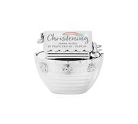 Personalised Memento Company Personalised Noahs Ark Money Box in Metallic Silver Personalised Memento Company Metallic Silver
