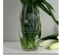 Personalised Memento Company Personalised November Birth Flower Bullet Vase