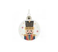 Personalised Memento Company Personalised Nutcracker Christmas Glass Bauble in Clear Personalised Memento Company Clear