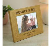 Personalised Memento Company Personalised Oak Finish 6x4 Mummy & Me Photo Frame