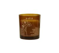 Personalised Memento Company Personalised October Birth Flower Amber Glass Candle Personalised Memento Company Amber