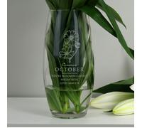Personalised Memento Company Personalised October Birth Flower Bullet Vase