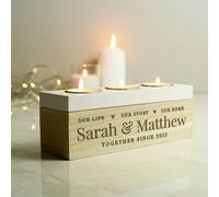 Personalised Memento Company Personalised Our Life Story & Home Triple Tea Light Box