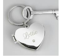 Personalised Memento Company Personalised Paw Print Heart Photo Frame Keyring