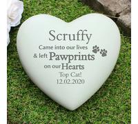 Personalised Memento Company Personalised Pet Pawprints Heart Memorial