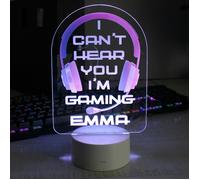 Personalised Memento Company Personalised Pink Gaming LED Colour Changing Night Light