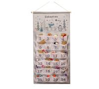 Personalised Memento Company Personalised Polar Bear Advent Calendar in Grey Personalised Memento Company Grey