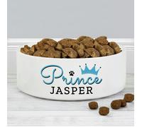 Personalised Memento Company Personalised Prince 15cm Medium Ceramic White Pet Bowl