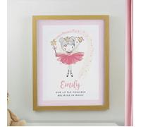 Personalised Memento Company Personalised Princess Ballerina Oak Poster Frame