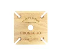 Personalised Memento Company Personalised Prosecco Four Prosecco flute Holder & Bottle Holder in Light Brown Personalised Memento Company Light Brown