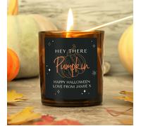 Personalised Memento Company Personalised Pumpkin Amber Glass Candle