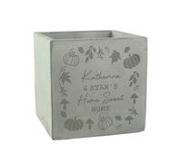 Personalised Memento Company Personalised Pumpkin Concrete Plant Pot