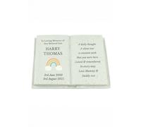 Personalised Memento Company Personalised Rainbow Memorial Book in White Personalised Memento Company White