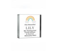 Personalised Memento Company Personalised Rainbow Memorial Crystal Token in Clear Personalised Memento Company Clear