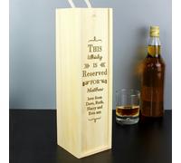 Personalised Memento Company Personalised Reserved For Wooden Wine Bottle Box