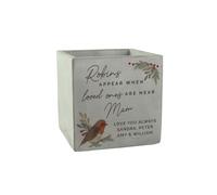 Personalised Memento Company Personalised Robin Memorial Concrete Plant Pot in Grey Personalised Memento Company Grey