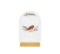 Personalised Memento Company Personalised Robins Appear Wooden Based LED Light in Light Brown Personalised Memento Company Light Brown