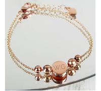 Personalised Memento Company Personalised Rose Gold Tone Initials Disc Bracelet