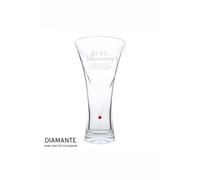Personalised Memento Company Personalised Ruby Anniversary Large Hand Cut Diamante Heart Vase in Clear Personalised Memento Company Clear