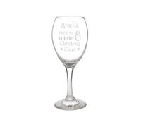 Personalised Memento Company Personalised Runs On Wine & Christmas Cheer Wine Glass in Clear Personalised Memento Company Clear