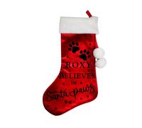 Personalised Memento Company Personalised Santa Paws Christmas Red Stocking Personalised Memento Company Red