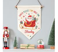Personalised Memento Company Personalised Santa Stop Here Banner - Cream