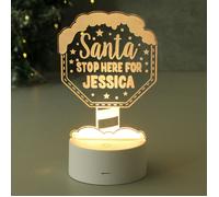Personalised Memento Company Personalised Santa Stop Here LED Colour Changing Night Light