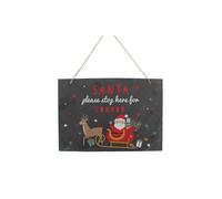 Personalised Memento Company Personalised Santa Stop Here Slate Sign in Black Personalised Memento Company Black