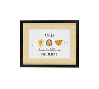 Personalised Memento Company Personalised Scandi Animals Black Poster Frame