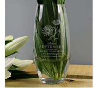 Personalised Memento Company Personalised September Birth Flower Bullet Vase