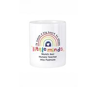 Personalised Memento Company Personalised Shape Little Minds Ceramic Storage Pot in White Personalised Memento Company White