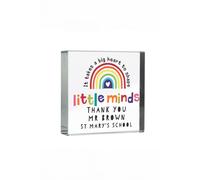 Personalised Memento Company Personalised Shape Little Minds Crystal Token in Clear Personalised Memento Company Clear