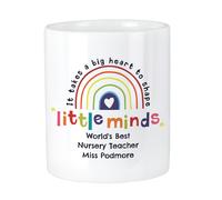 Personalised Memento Company Personalised Shape Little Minds Teachers Ceramic Storage Pot