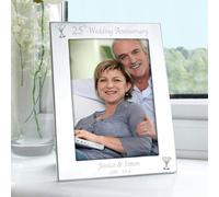 Personalised Memento Company Personalised Silver 5x7 25th Wedding Anniversary Photo Frame