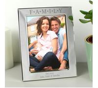 Personalised Memento Company Personalised Silver 5x7 Family & Hearts Photo Frame