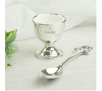 Personalised Memento Company Personalised Silver Egg Cup & Spoon