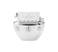 Personalised Memento Company Personalised Silver Noahs Ark Money Box in Metallic Silver Personalised Memento Company Metallic Silver