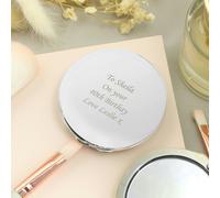 Personalised Memento Company Personalised Silver Round Compact Mirror