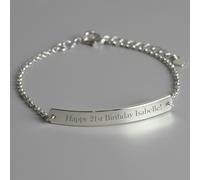 Personalised Memento Company Personalised Silver Tone Bar Bracelet