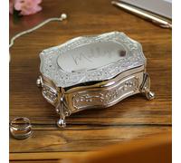 Personalised Memento Company Personalised Small Silver Plated Jewellery Box - Silver