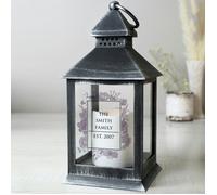 Personalised Memento Company Personalised Soft Watercolour Rustic Black Lantern
