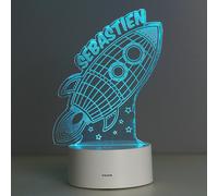 Personalised Memento Company Personalised Space Rocket LED Colour Changing Wireframe Night Light