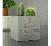 Personalised Memento Company Personalised Special Date Concrete Plant Pot