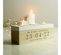 Personalised Memento Company Personalised Special Date Triple Tea Light Box