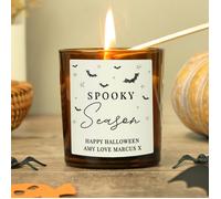 Personalised Memento Company Personalised Spooky Amber Glass Candle