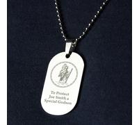 Personalised Memento Company Personalised St Christopher Stainless Steel Dog Tag Necklace